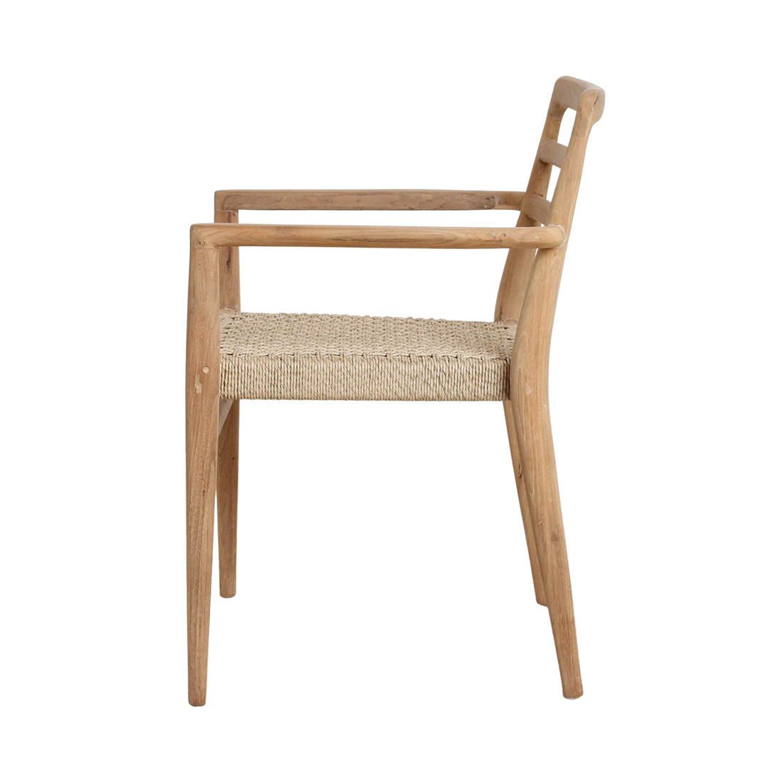 Verano Teak Garden Chairs with Armrests – Natural (Set of 2) -