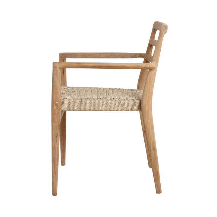 Verano Teak Garden Chairs with Armrests – Natural (Set of 2) -
