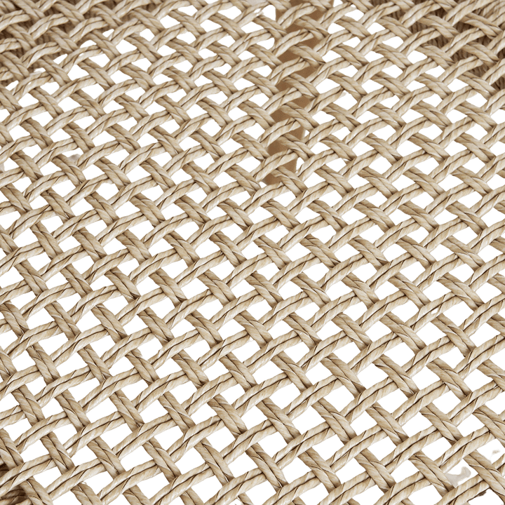 Close-up of woven beige fabric texture
