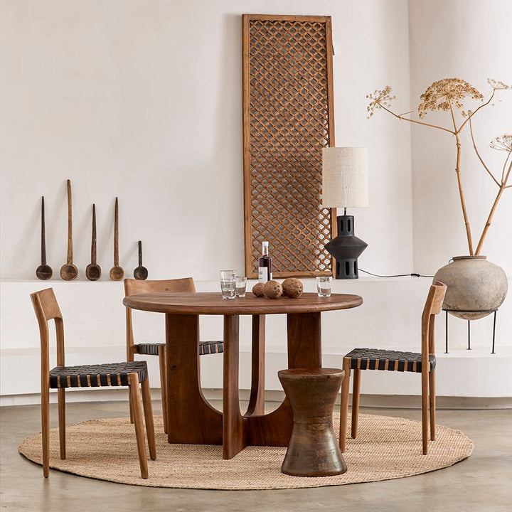 Mango Wood Round Dining Table 120 cm | Bullnose -