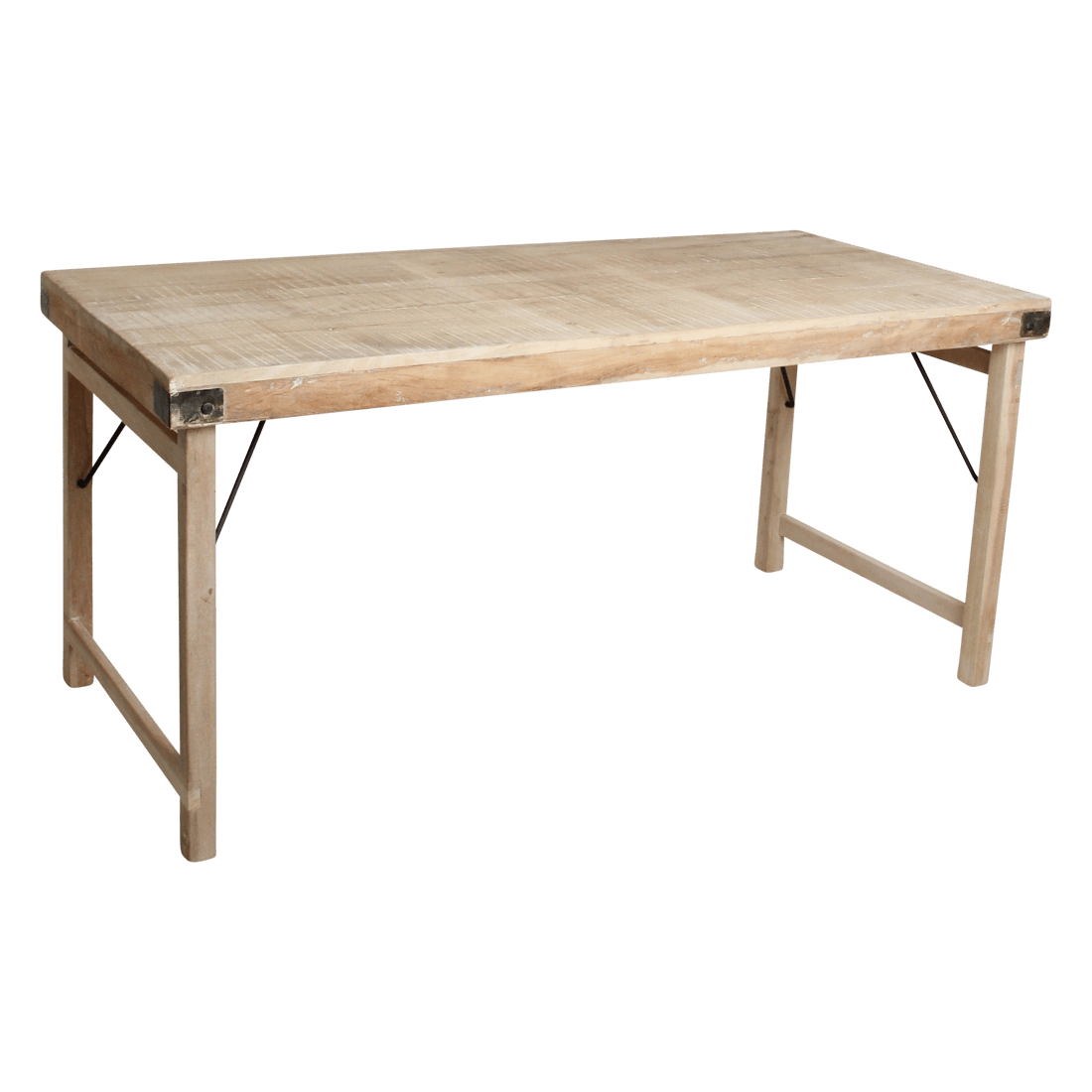 Lime - Washed Fold - Up Dining Table – FSC Recycled Wood – 165 cm - 