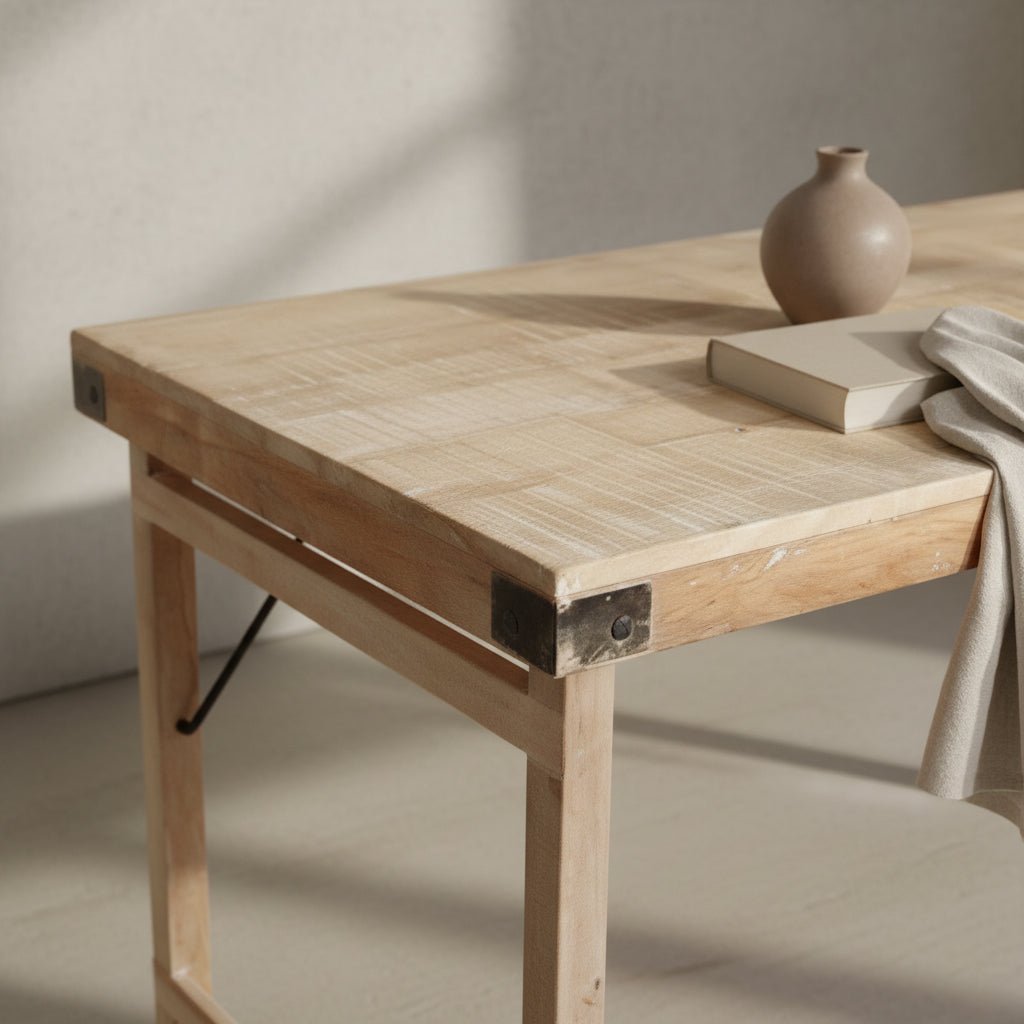 Lime - Washed Fold - Up Dining Table – FSC Recycled Wood – 165 cm - 