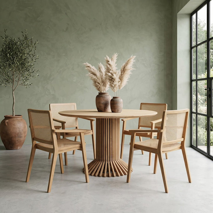 Eiffel Round Dining Table – Recycled Teak – Ø140 cm - 
