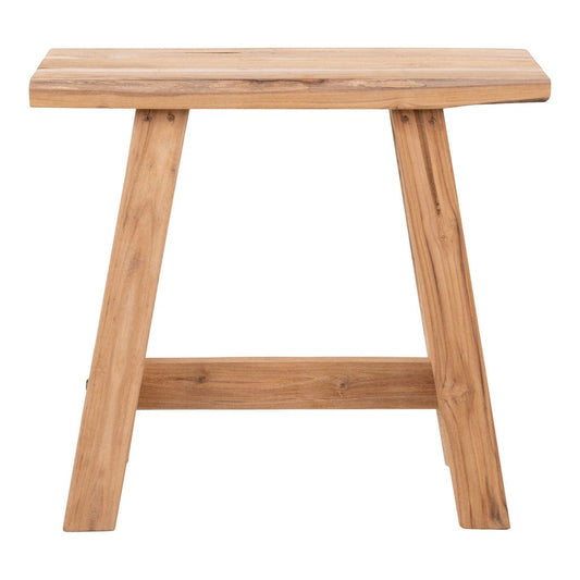 Barcelona Teak Bench – Natural Finish, 50x25x45 cm, durable teak wood, compact design, indoor and outdoor use.