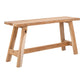 Barcelona Teak Wood Bench 90x25x45 cm with natural finish, ideal for indoor or outdoor settings.