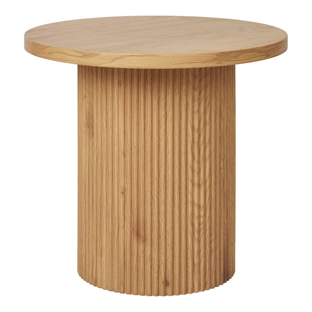 Boavista Side Table with natural finish, Ø48x45 cm, easy assembly.