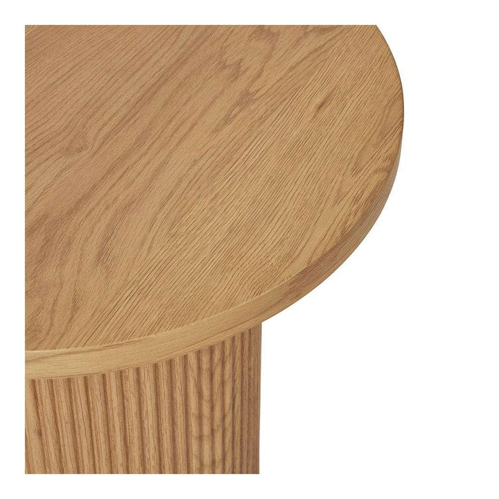 Boavista Side Table with natural finish, Ø48x45 cm, showcasing sleek modern design and easy assembly.