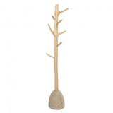 Teak Wood Clothes Hanger with Concrete Base – Natural, 150 cm