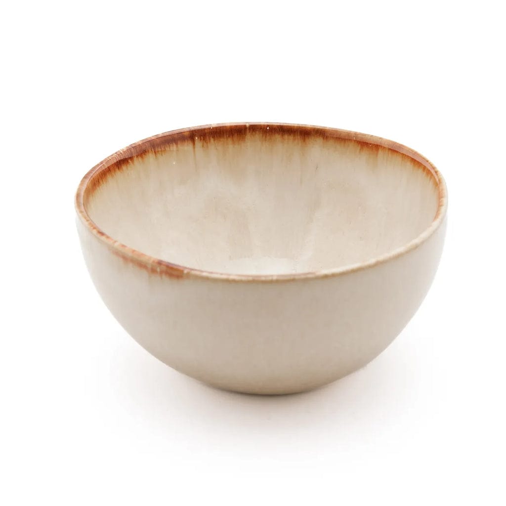 Cascais Cereal Bowl 15cm Set of 6 in white and gold, handmade earthenware, dishwasher safe.