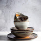 Comporta Cornflakes Bowl 15cm Set of 6 in Portuguese ceramics with crackle glaze and color variations.