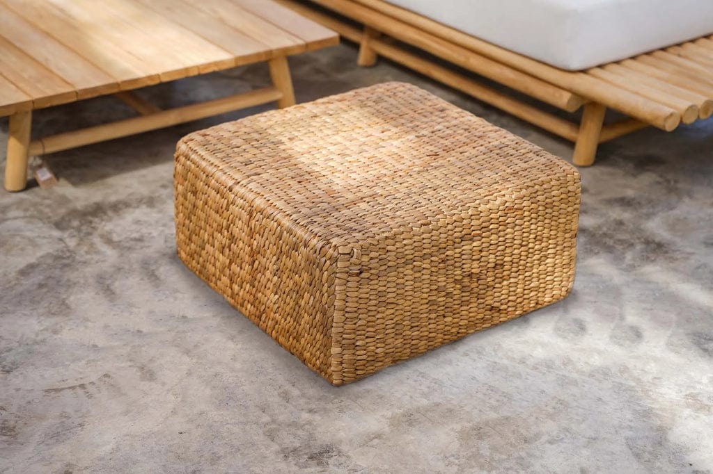 Hyacinth Pouf Square - Natural -