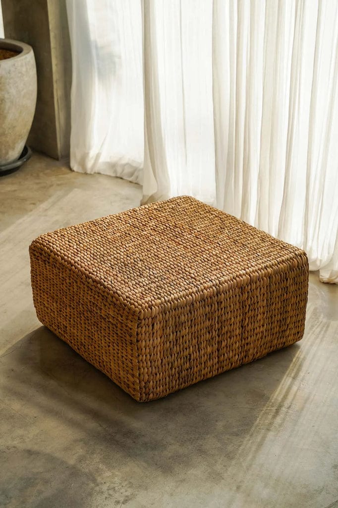 Hyacinth Pouf Square - Natural -