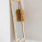 Natural teak wood island dressing mirror 170cm with rustic charm.