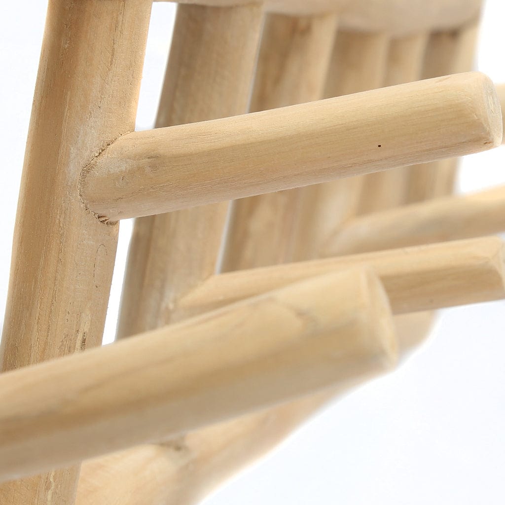 Teak wood Island Coat Rack, natural decorative organizer for indoor spaces.