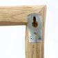 Island Coat Rack - Natural Decorative, indoor teak wood organizer, metal wall mount detail.