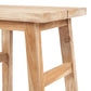 Makara Stool made from natural reclaimed teak wood with unique grain patterns.