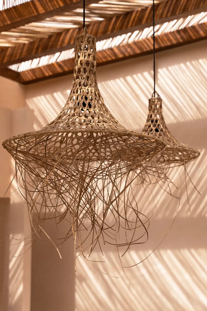 Mykonos Natural Rattan Pendant Lamp – L - Handmade Boho Decor, 60 cm