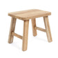 Quincy Stool made of natural reclaimed teak, rectangular top, 34cm height.