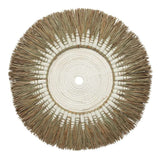 Raffia Macramé Wall Decoration in white and natural tones with a bohemian coastal design.