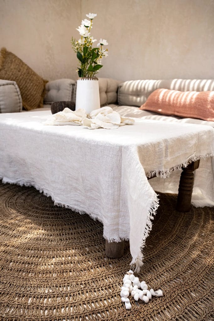 Seagrass rug - natural - 100cm, round, handcrafted, eco-friendly, durable, home decor.