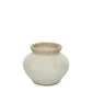 Styly Vase in natural concrete with raffia rim detail.