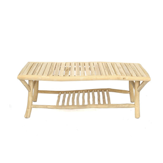 Tulum Coffee Table made of teak wood, suitable for outdoor use.