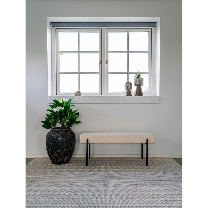 Ivory Handwoven Rug – 160x230 cm | Wool Blend Flatweave - 