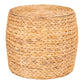 Round water hyacinth side table with storage, natural finish, Ø43x34 cm.