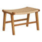 Derby Footrest in teak with natural polyrattan, 42 cm seat height.