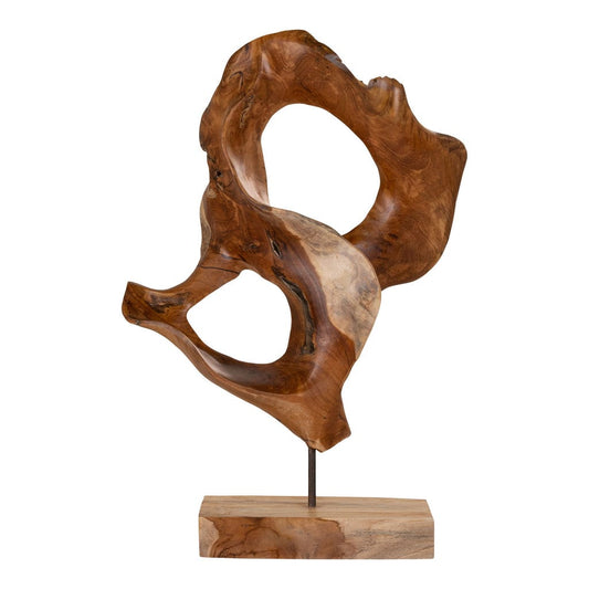 Donato Teak Sculpture, 30x20x60 cm, organic nature-inspired design in premium teak wood.