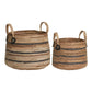 Set of two Erba Banana Leaf Baskets, natural and rustic design for home decor.