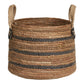 Natural Erba Banana Leaf Basket with handles, eco-friendly storage set.