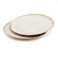 Handmade Cascais Salad Plate 22cm set of 6, white with gold, Portuguese ceramics.