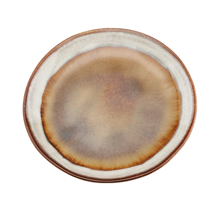 Comporta Appetizer Plate 17cm with crackle glaze, handcrafted Portuguese ceramic.