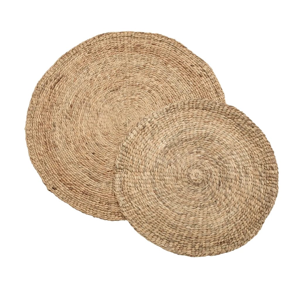 Water Hyacinth Rug - Natural - 150 cm round, handcrafted, boho elegance.