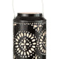 J-Line perforated black iron lantern, 43 cm tall