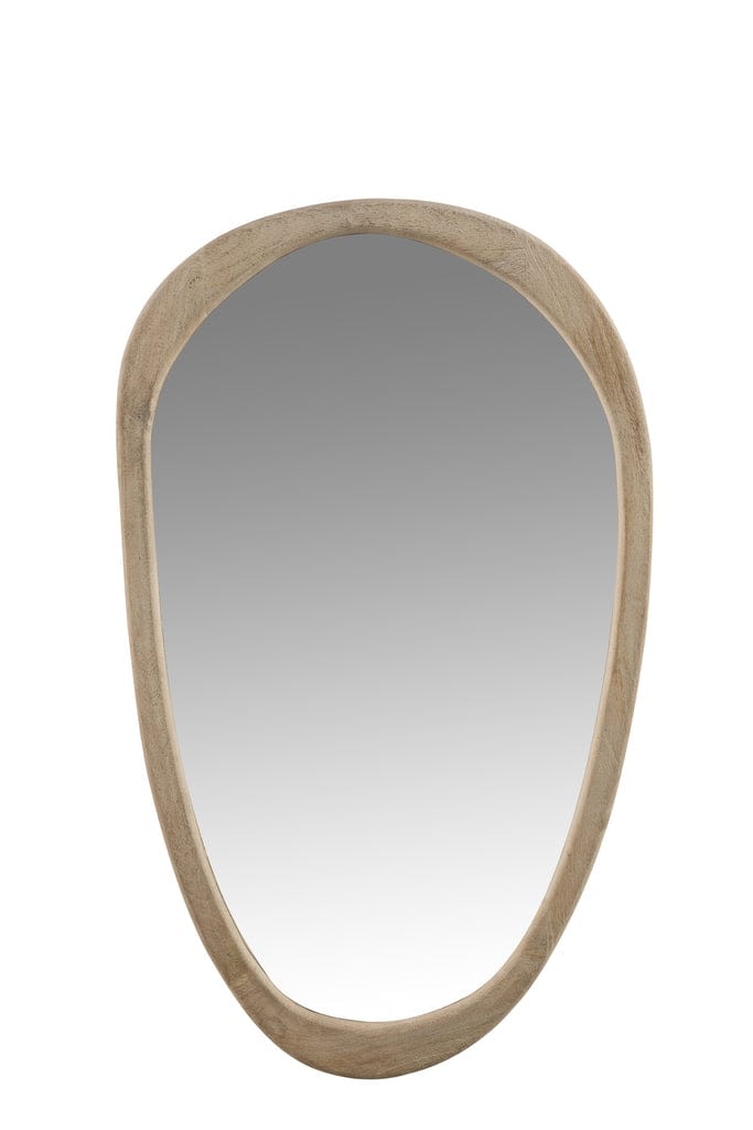 Irregular mango wood large mirror with natural finish, perfect for rustic and modern interiors.