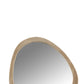 J-Line Irregular Mango Wood Small Mirror with natural finish and unique design.