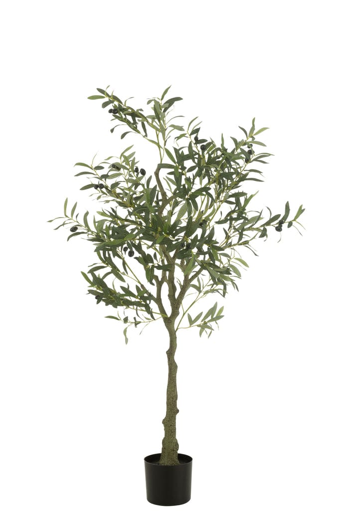 J-line Small Olive Tree in pot with lifelike green foliage, 150cm tall, suitable for outdoor use