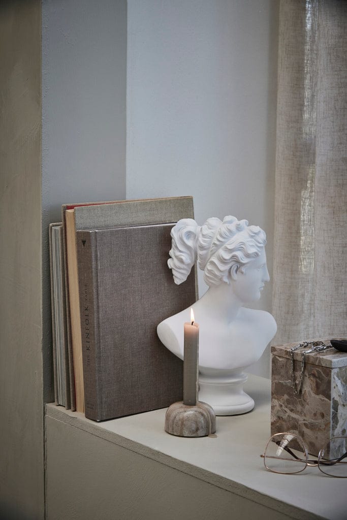 Handcrafted Ellia Marble Decorative Box on a shelf, showcasing unique color variations, perfect for trinket storage.