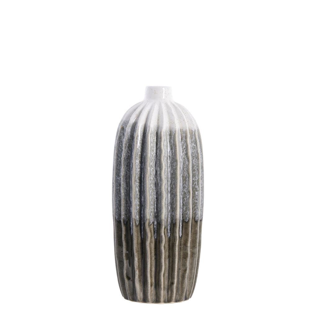 Aysia White Ceramic Vase H34 cm with modern design.