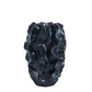 "Black ceramic vase from the Sannia series, featuring a bold, unique design and elegant finish, sized 25.5x25.5x37.5 cm for sophisticated home decor."