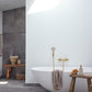 Viola Vase 33x33 cm Linen in a modern bathroom setting, enhancing the decor with elegant style.