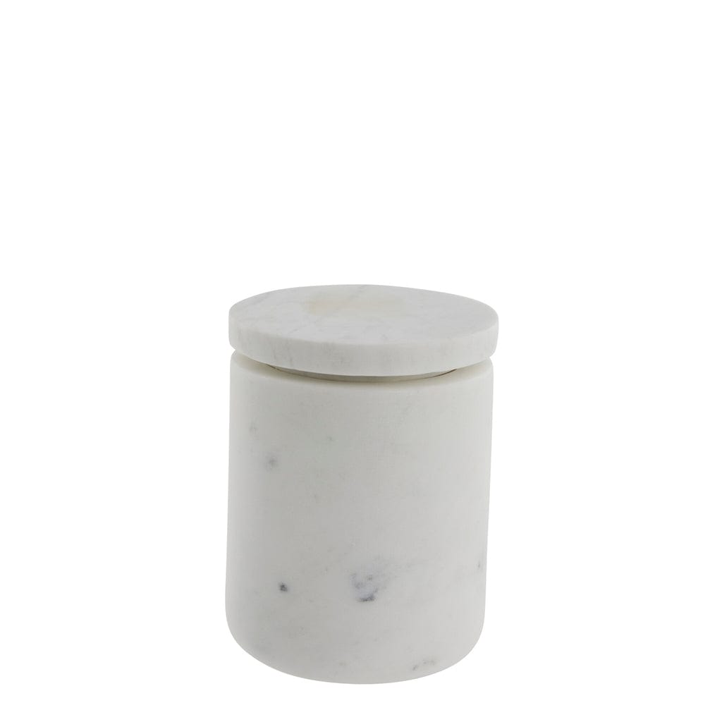 White marble storage jar 11.5x9 cm, polished and handmade, perfect for modern interiors.