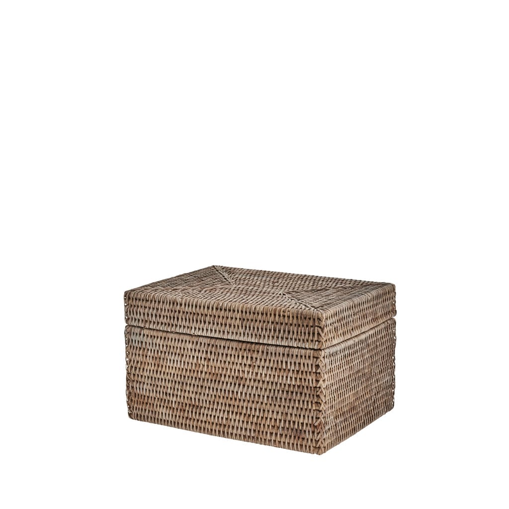 Norah Handwoven Rattan Box 30x22 cm - Natural Storage, artisan-crafted.