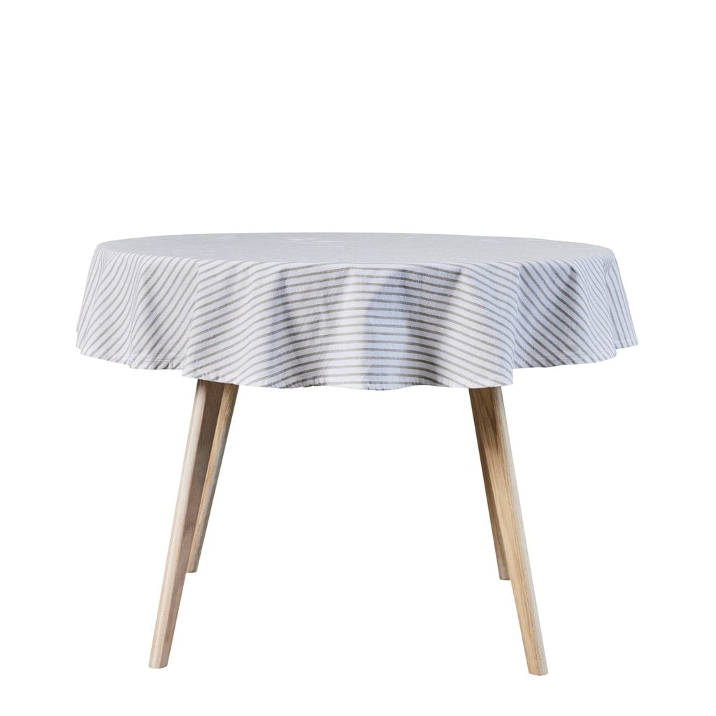 The Olivia Tablecloth Ø140 cm Sand Striped