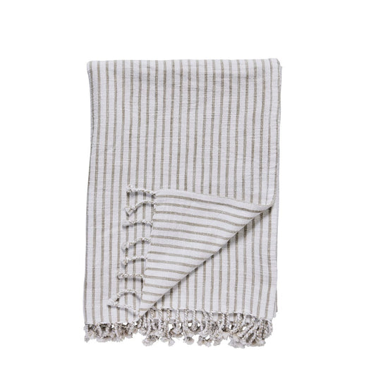 Elevate your space with the Olivia throw. Crafted from premium cotton, its sophisticated striped design adds flair to any room. Measures 170x130 cm.