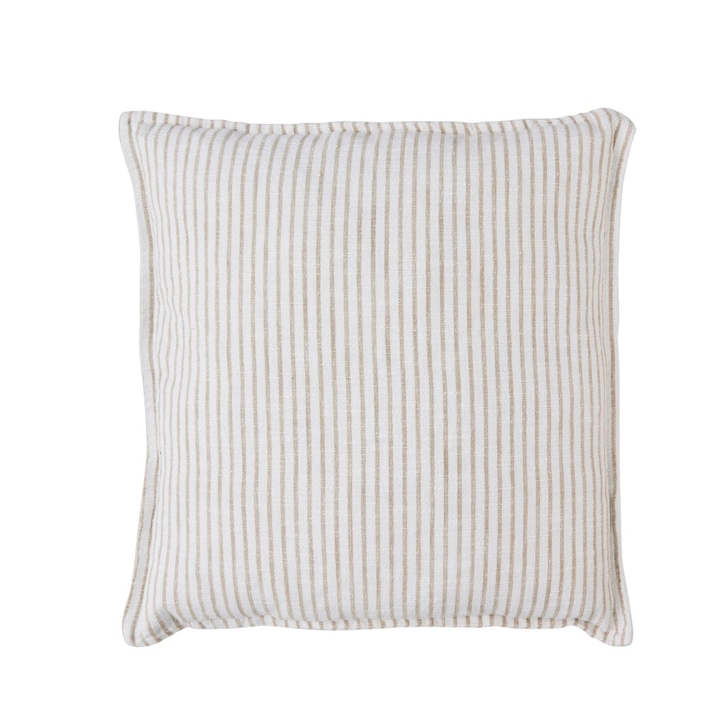 Olivia Cushion 60x60 cm in sand striped design, made from 100% cotton, OEKO-TEX® certified.