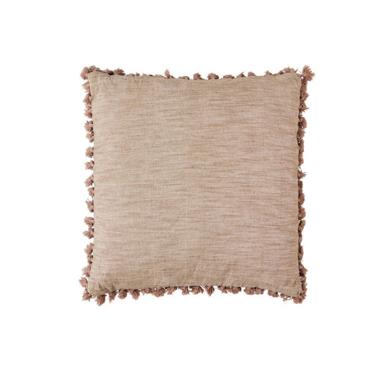 Oville Cushion 50x50 cm in Dark Linen with tassel detailing.