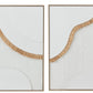 J-Line Straw Canvas Painting in white, set of two, contemporary wall art.